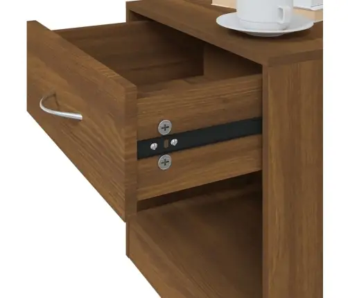 Naktsskapīši Ar Atvilktni, 2 Gab., Brūna Ozolkoka Krāsa Vidaxl