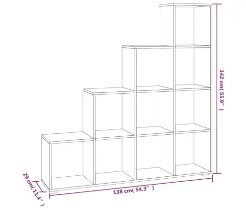 Trepi Raamaturiiul, Betoonhall, 142 cm Tehispuit