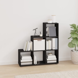 Grāmatu Plaukts, Melns, 107 Cm, Inženierijas Koks Vidaxl