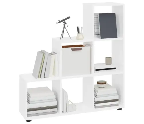 Trepi Raamaturiiul, Kõrgläikega Valge, 107 cm Tehispuit