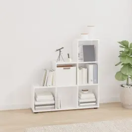 Trepi Raamaturiiul, Kõrgläikega Valge, 107 cm Tehispuit