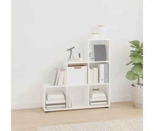 Trepi Raamaturiiul, Kõrgläikega Valge, 107 cm Tehispuit