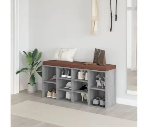 Apavu Plaukts, Pelēks, 103X30X48 Cm, Inženierijas Koks Vidaxl