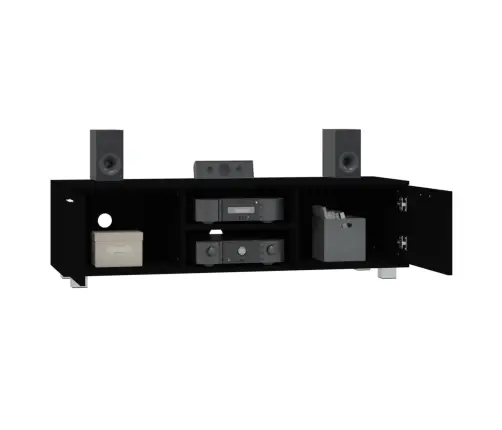 Telerikapp, Must, 140 X 40,5 X 35 cm Tehispuit