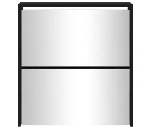 Batų Spintelė Su Veidrodžiu, 2 Aukštų, Juoda, 63X17X67Cm