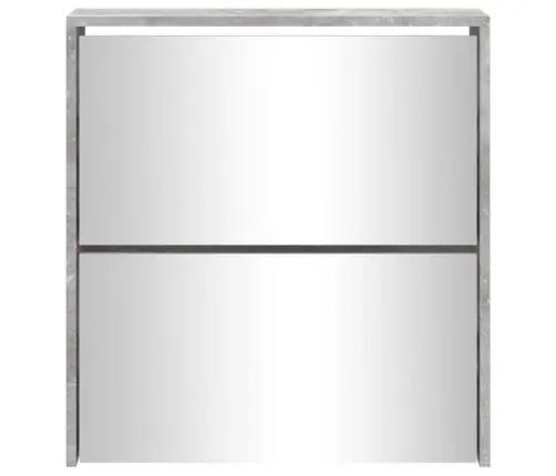 Apavu Plaukts Ar Spoguli, 2 Nodalījumi, Betonpelēks, 63X17X67Cm Vidaxl