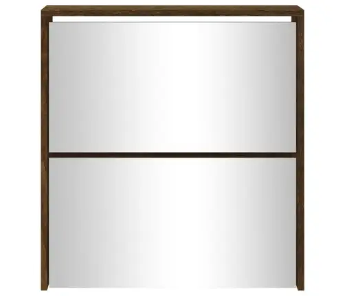 Apavu Plaukts Ar Spoguli, 2 Nodalījumi, Ozolkoka, 63X17X67 Cm Vidaxl