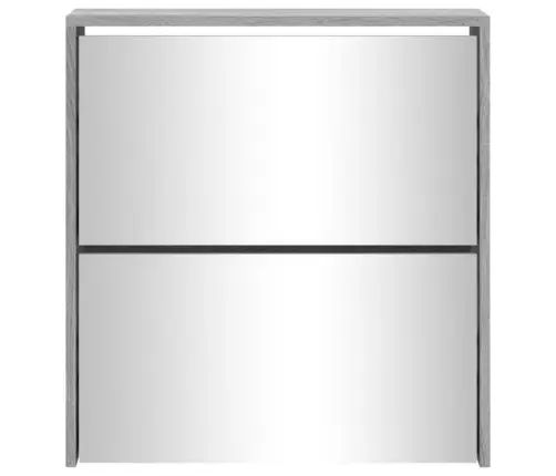 Apavu Plaukts Ar Spoguli, 2 Nodalījumi, Pelēks, 63X17X67 Cm Vidaxl