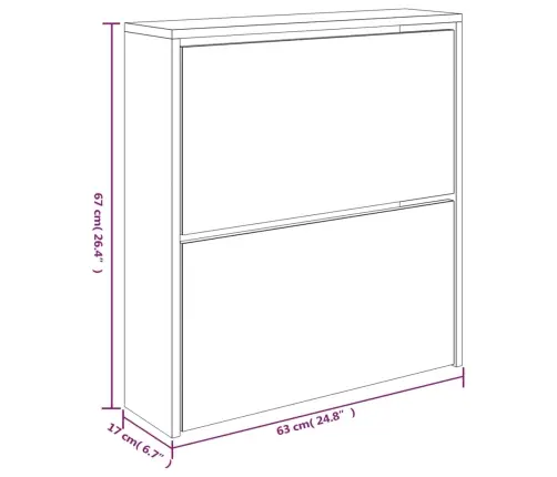 Apavu Plaukts Ar Spoguli, 2 Nodalījumi, Pelēks, 63X17X67 Cm Vidaxl