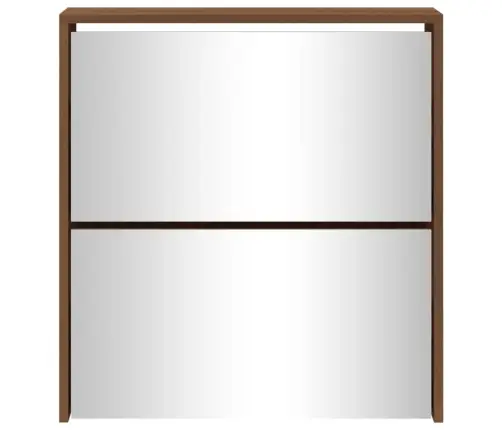 Apavu Plaukts Ar Spoguli, 2 Nodalījumi, Ozolkoka, 63X17X67 Cm Vidaxl