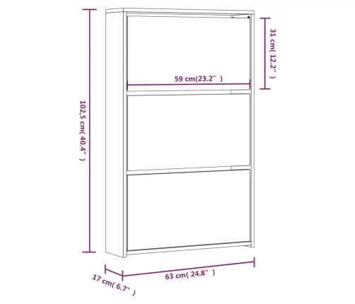 Batų Spintelė Su Veidrodžiu, 3 Sluoksnių, Blizgi, Balta, 63X17X102,5 Cm