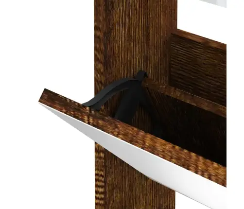 Batų Spintelė Su Veidrodžiu, 3 Aukštų, Ąžuolo, 63X17X102,5Cm