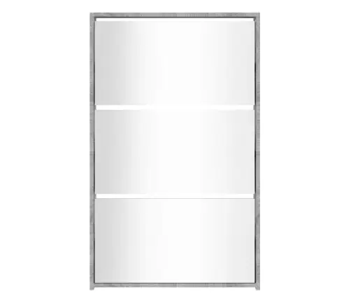 Apavu Plaukts Ar Spoguli, 3 Nodalījumi, Pelēks, 63X17X102,5 Cm Vidaxl