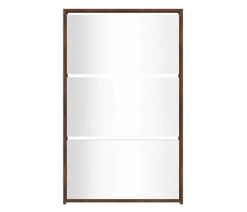 Apavu Plaukts Ar Spoguli, 3 Nodalījumi, Ozolkoka, 63X17X102,5Cm Vidaxl