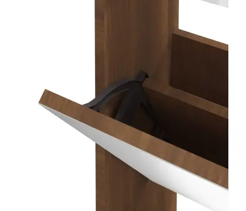 Apavu Plaukts Ar Spoguli, 3 Nodalījumi, Ozolkoka, 63X17X102,5Cm Vidaxl