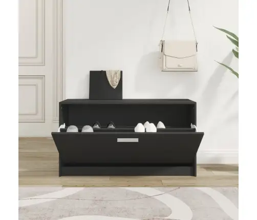 Batų Suolas, Juodas, 80X24X45cm Inžinerinė Mediena