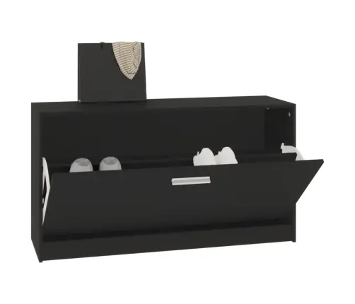 Batų Suolas, Juodas, 80X24X45cm Inžinerinė Mediena