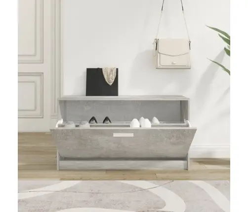 Apavu Plaukts, Betona Pelēks, 80X24X45 Cm, Inženierijas Koks Vidaxl