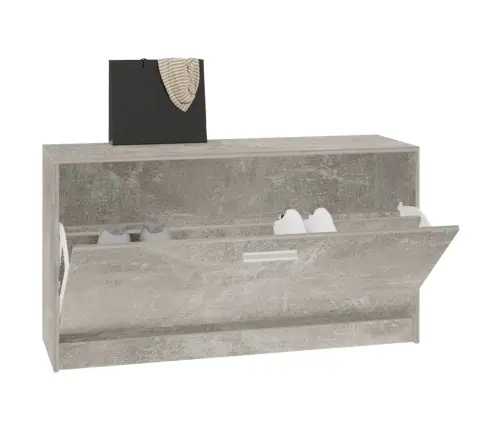 Apavu Plaukts, Betona Pelēks, 80X24X45 Cm, Inženierijas Koks Vidaxl