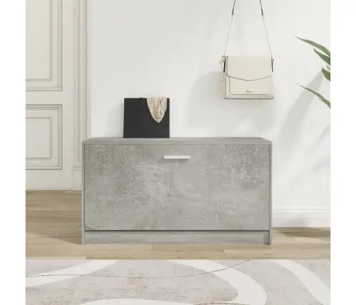 Apavu Plaukts, Betona Pelēks, 80X24X45 Cm, Inženierijas Koks Vidaxl