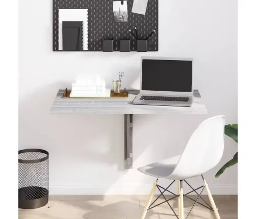 Sienas Galds, Pelēka Ozola, 100X60X42Cm, Inženierijas Koks Vidaxl