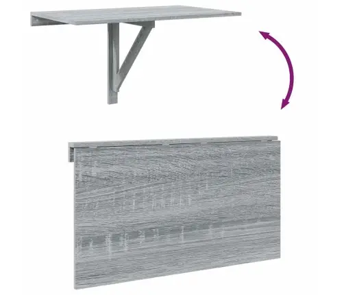 Sienas Galds, Pelēka Ozola, 100X60X42Cm, Inženierijas Koks Vidaxl