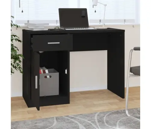 Rakstāmgalds Ar Atvilktni Un Skapīti, Melns, 100X40X73 Cm Vidaxl