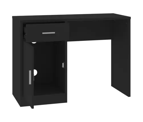 Rakstāmgalds Ar Atvilktni Un Skapīti, Melns, 100X40X73 Cm Vidaxl