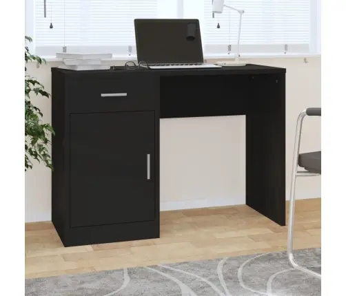 Rakstāmgalds Ar Atvilktni Un Skapīti, Melns, 100X40X73 Cm Vidaxl