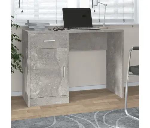 Rakstāmgalds Ar Atvilktni, Skapīti, Betona Pelēks, 100X40X73 Cm Vidaxl