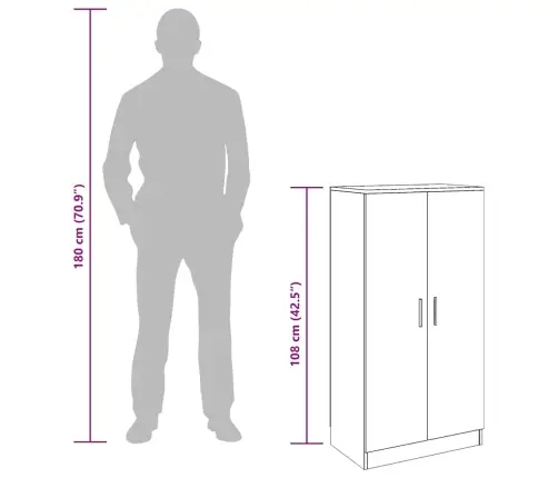 Spintelė Batams, Juodos Spalvos, 55X35X108cm Apdirbta Mediena