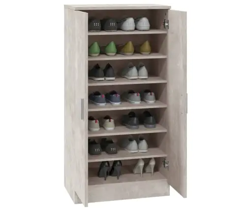 Spintelė Batams, Betono Pilka, 55X35X108cm Apdirbta Mediena