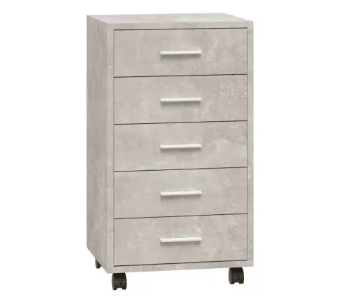 Atvilktņu Skapītis Ar Ritenīšiem, Pelēks, Inženierijas Koks Vidaxl