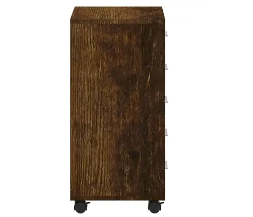 Spintelė Su Stalčiais Ir Ratukais, Dūminio Ąžuolo, Mediena