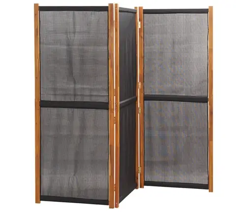 3 Paneeliga Ruumijagaja, Must, 210 X 180 Cm