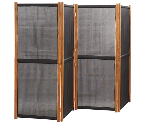 4-Paneļu Istabas Aizslietnis, Melns, 280X180 Cm Vidaxl
