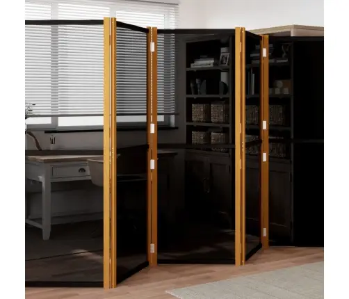 6-Paneļu Istabas Aizslietnis, Melns, 420X180 Cm Vidaxl