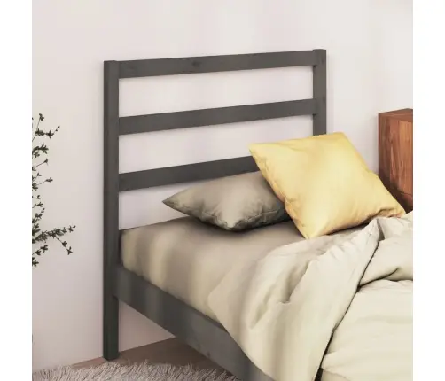 Lovos Galvūgalis, Pilkas, 96X4X100cm Pušies Medienos Masyvas