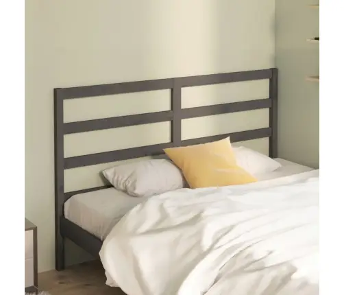 Lovos Galvūgalis, Pilkas, 141X4X100cm Pušies Medienos Masyvas