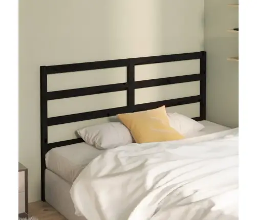 Lovos Galvūgalis, Juodas, 166X4X100cm Pušies Medienos Masyvas