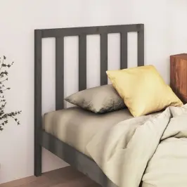 Lovos Galvūgalis, Pilkas, 106X4X100cm Pušies Medienos Masyvas