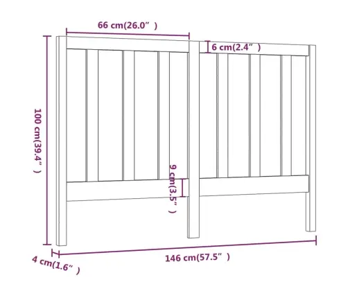 Voodipeats, Must 146X4X100 Cm Männipuit