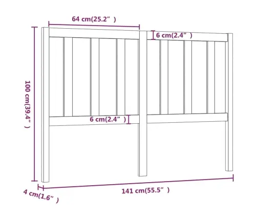 Voodipeats, Meepruun, 141 X 4 X 100 cm Männipuit