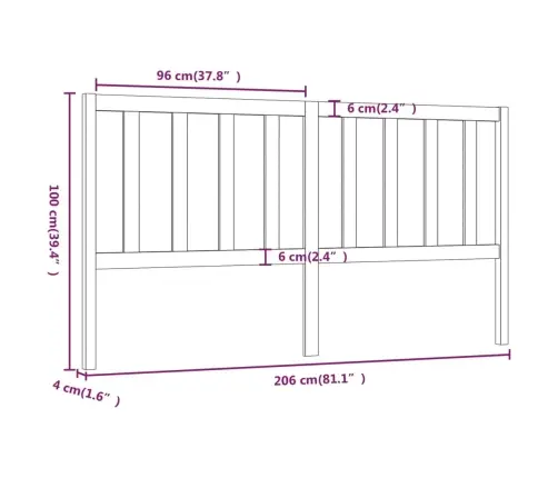 Voodipeats, Must, 206 X 4 X 100 cm Männipuit