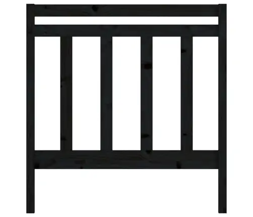 Lovos Galvūgalis, Juodas, 106X4X100cm Pušies Medienos Masyvas