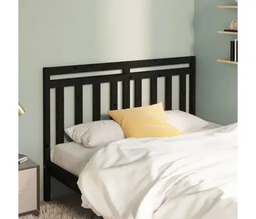 Lovos Galvūgalis, Juodas, 166X4X100cm Pušies Medienos Masyvas