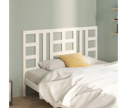 Lovos Galvūgalis, Baltas, 126X4X100cm Pušies Medienos Masyvas