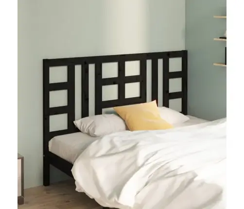 Lovos Galvūgalis, Juodas, 166X4X100cm Pušies Medienos Masyvas