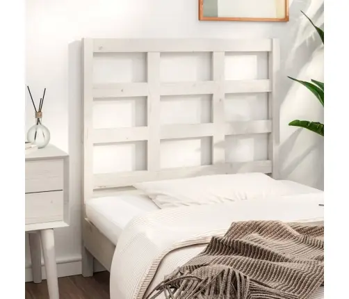 Lovos Galvūgalis, Baltas, 95,5X4X100cm Pušies Medienos Masyvas