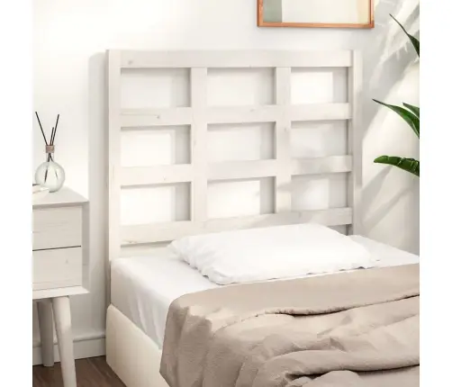 Lovos Galvūgalis, Baltas, 95,5X4X100cm Pušies Medienos Masyvas